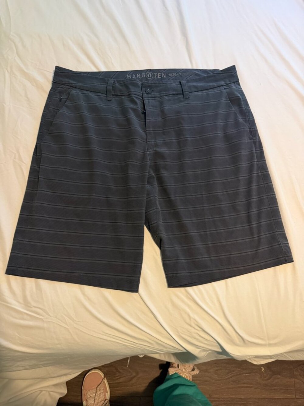 Hang Ten Shorts Mens Striped Skate Board Surf Stretch shorts